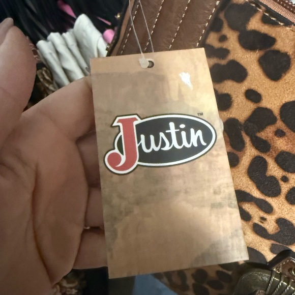 Justin Boots Tan and Brown Leopard Hobo Bag - Picture 5 of 5
